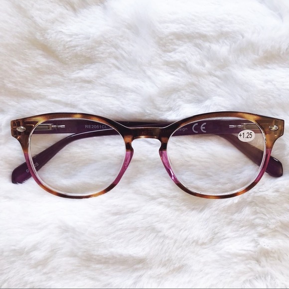Lexi Purple & Brown Round Rim Reader Glasses - Picture 4 of 11